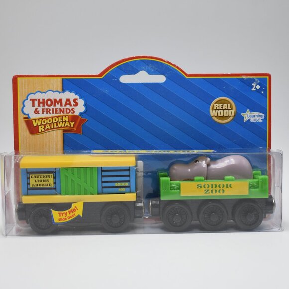 Sodor Zoo Cars w/ Collectible Card Learning Curve Thomas & Friends Wooden Sealed - Picture 1 of 13